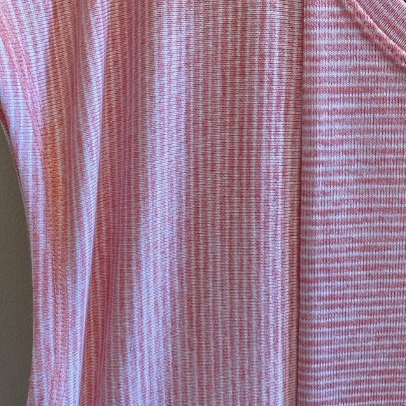 Talbots SOFT Scoop Neck Cap Sleeve Shift Dress Dress Pink White Stripe Sz MP - Picture 5 of 7